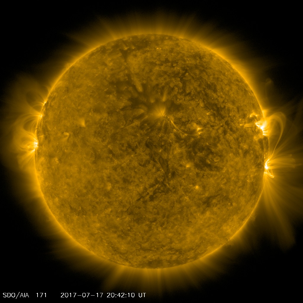 solar image_07-17-2017_2042 UT AR2665 in sustained C flaring on West limb.jpg