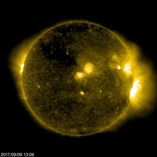 solar image_09-09-2017_1306 UT, M3 from AR2673 along with Multiple Flaring on the sun.jpg