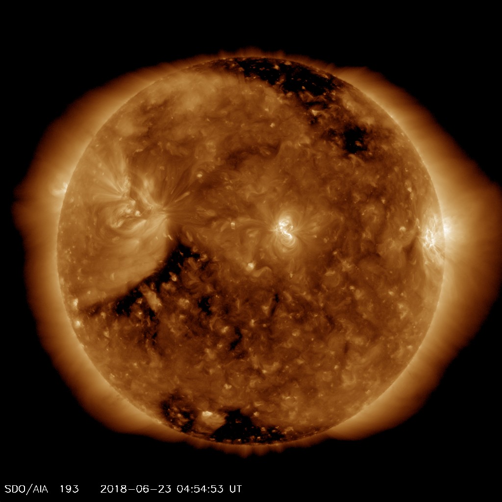 solar image_06-23-2018_Center-Beta AR2715_Right-Beta AR2713_Blackness-Coronal holes .jpg